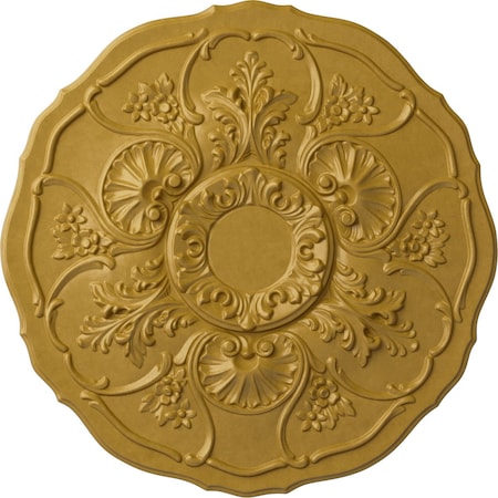 Ekena Millwork Cornelia Ceiling Medallion (Fits Canopies up to 4"), 22 1/2"OD x 1 1/2"P, Iridescent Gold CM22CNIGS